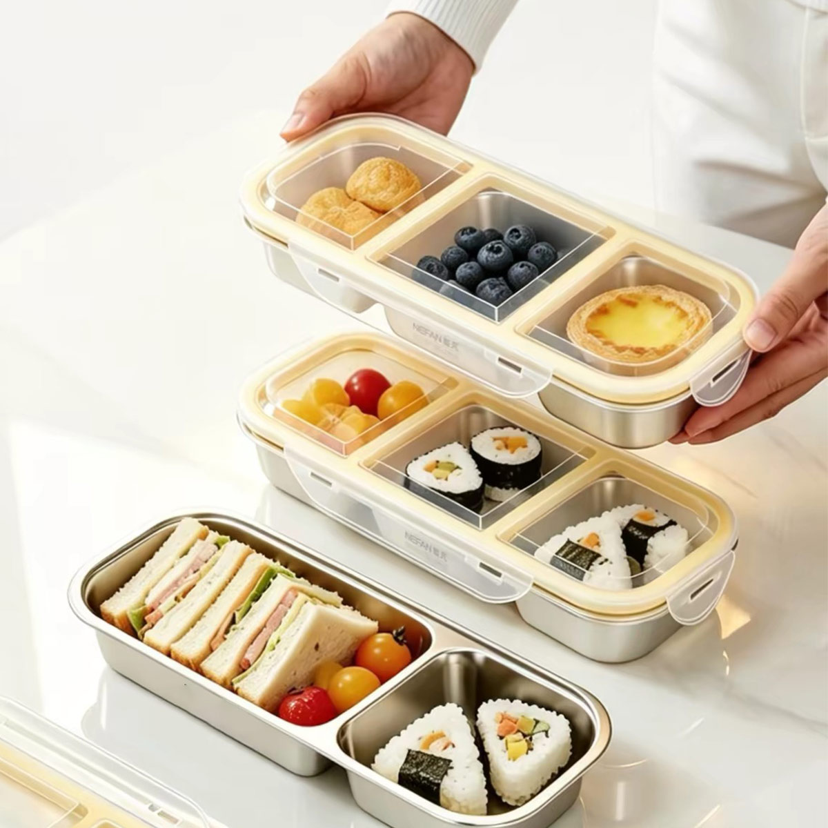 Food Storage Oven Safe - Paslanmaz çelik kapaklı yiyecek saklama kabı,