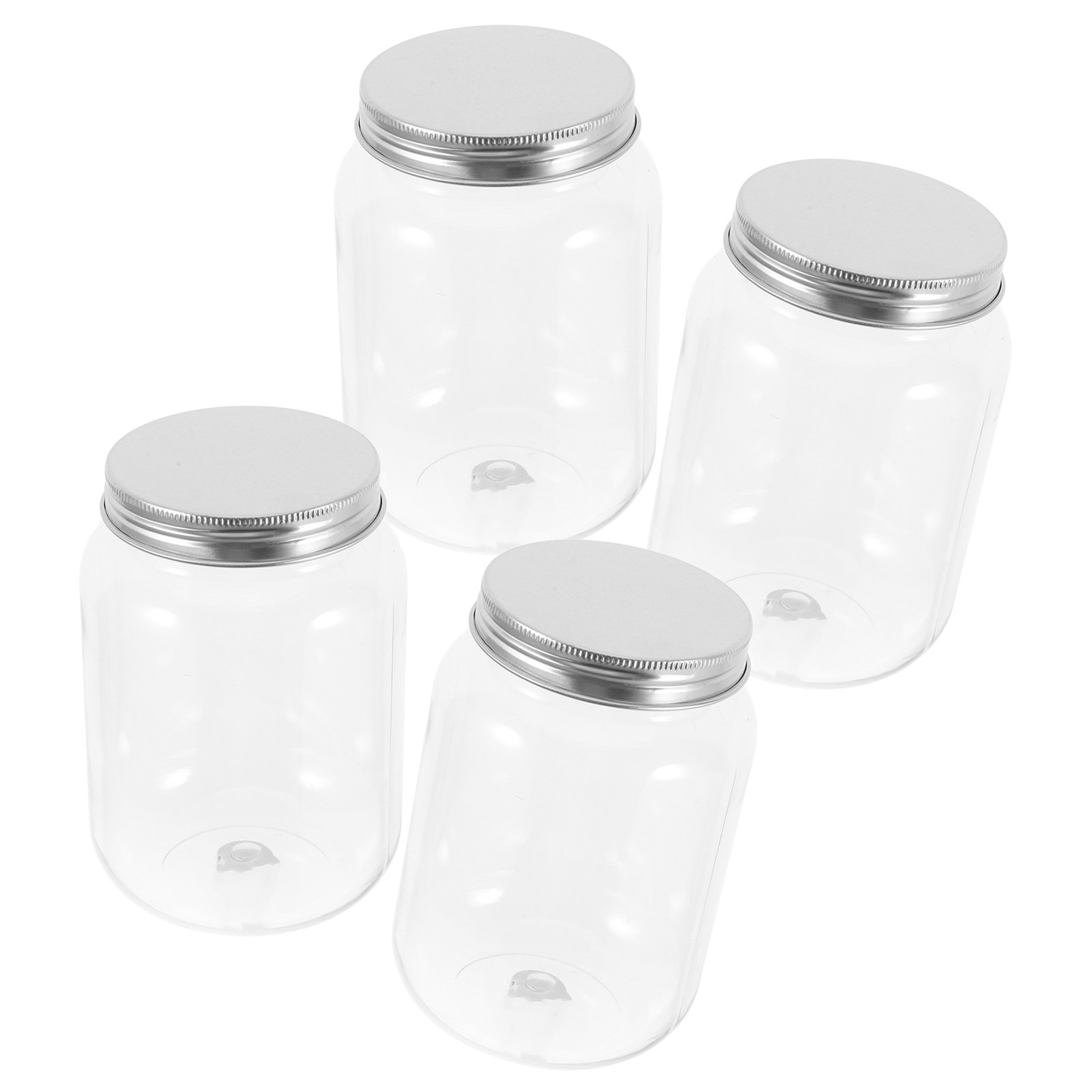 Food Storage Containers - 4 Adet Şeffaf Plastik Kavanoz, Hava