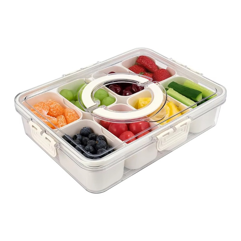 Food Storage With Dividers - Mutfak için Plastik PET 8 Bölmeli