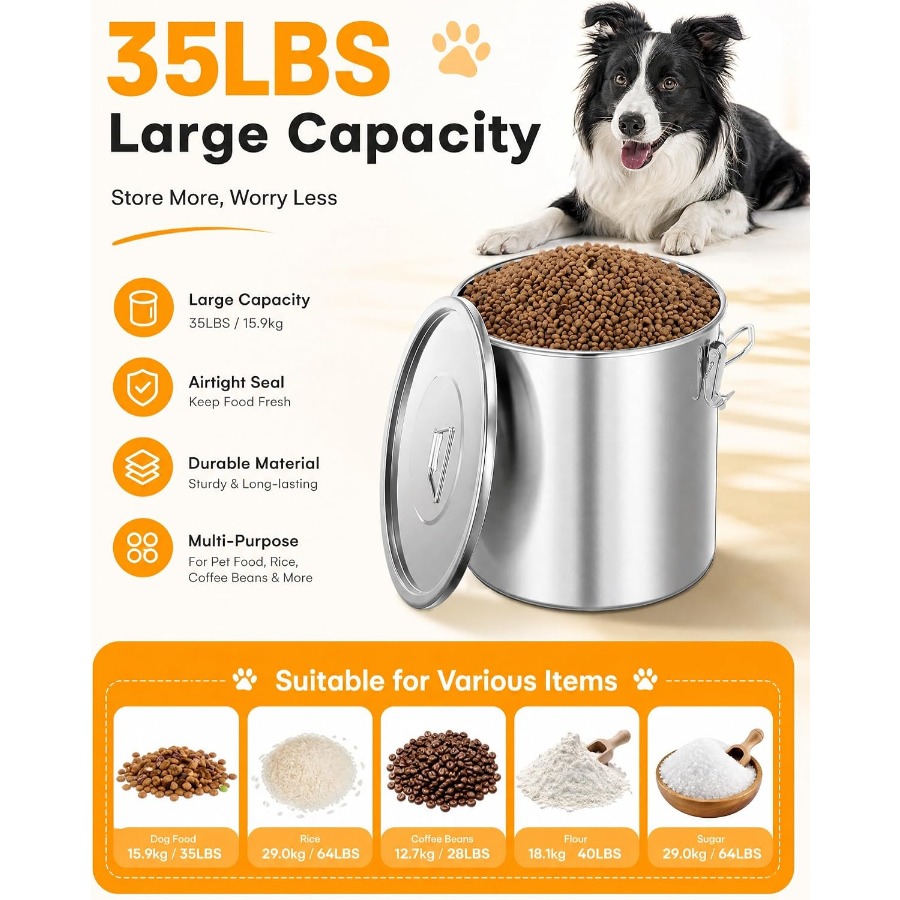 35LBS Hava Geçirmez Paslanmaz  - Food Storage Containers incelemesi ve fiyatı