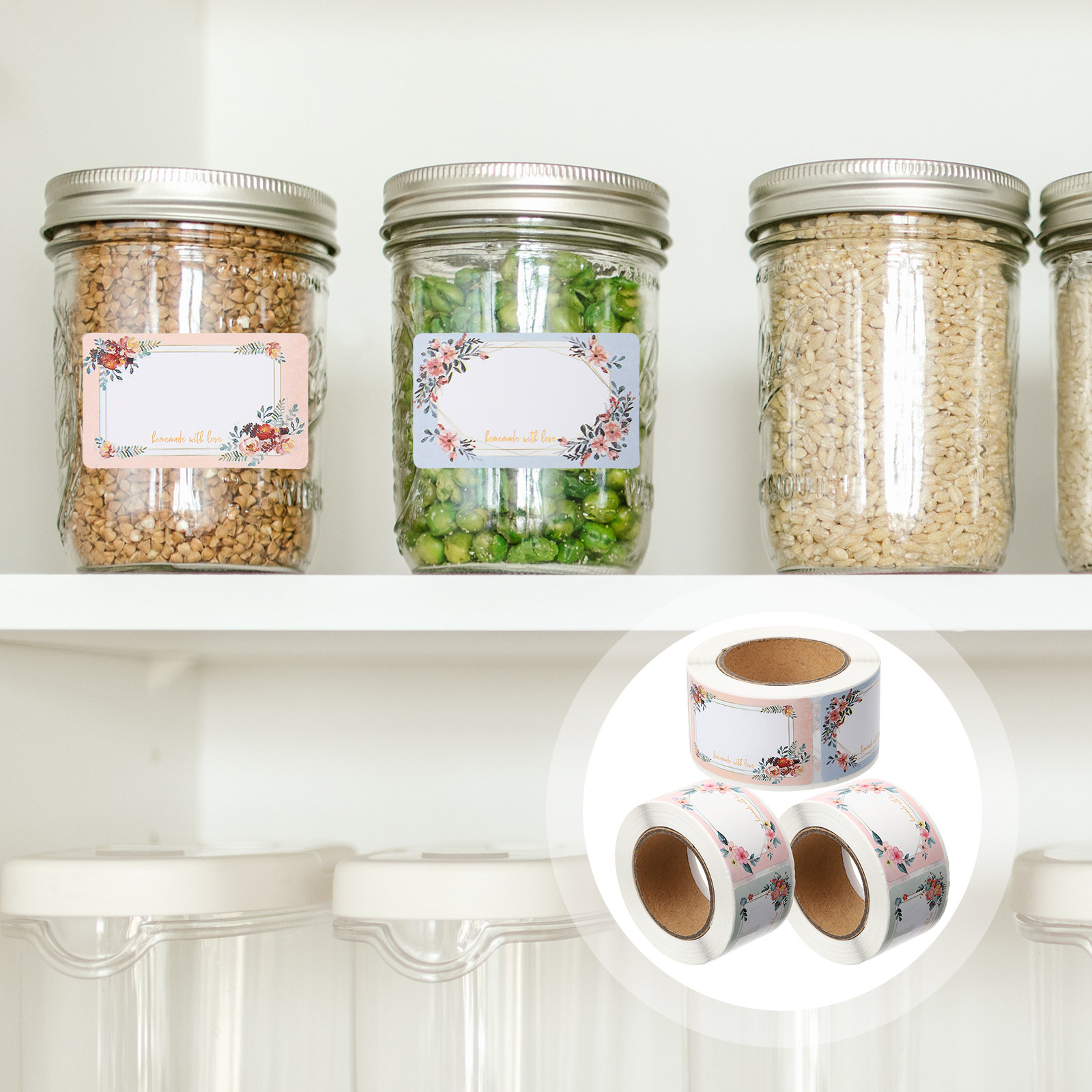 3 Rulo Boş İsim Etiketi, Çiçek - Food Storage Labels incelemesi ve fiyatı