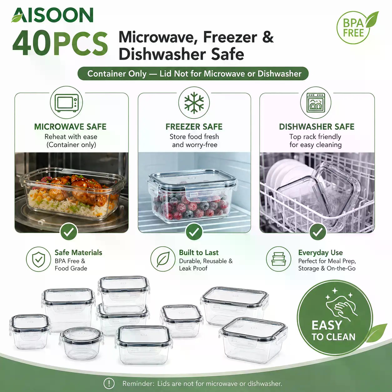 40 Parça Ekstra Büyük 85oz Sil - Food Storage Meals incelemesi ve fiyatı